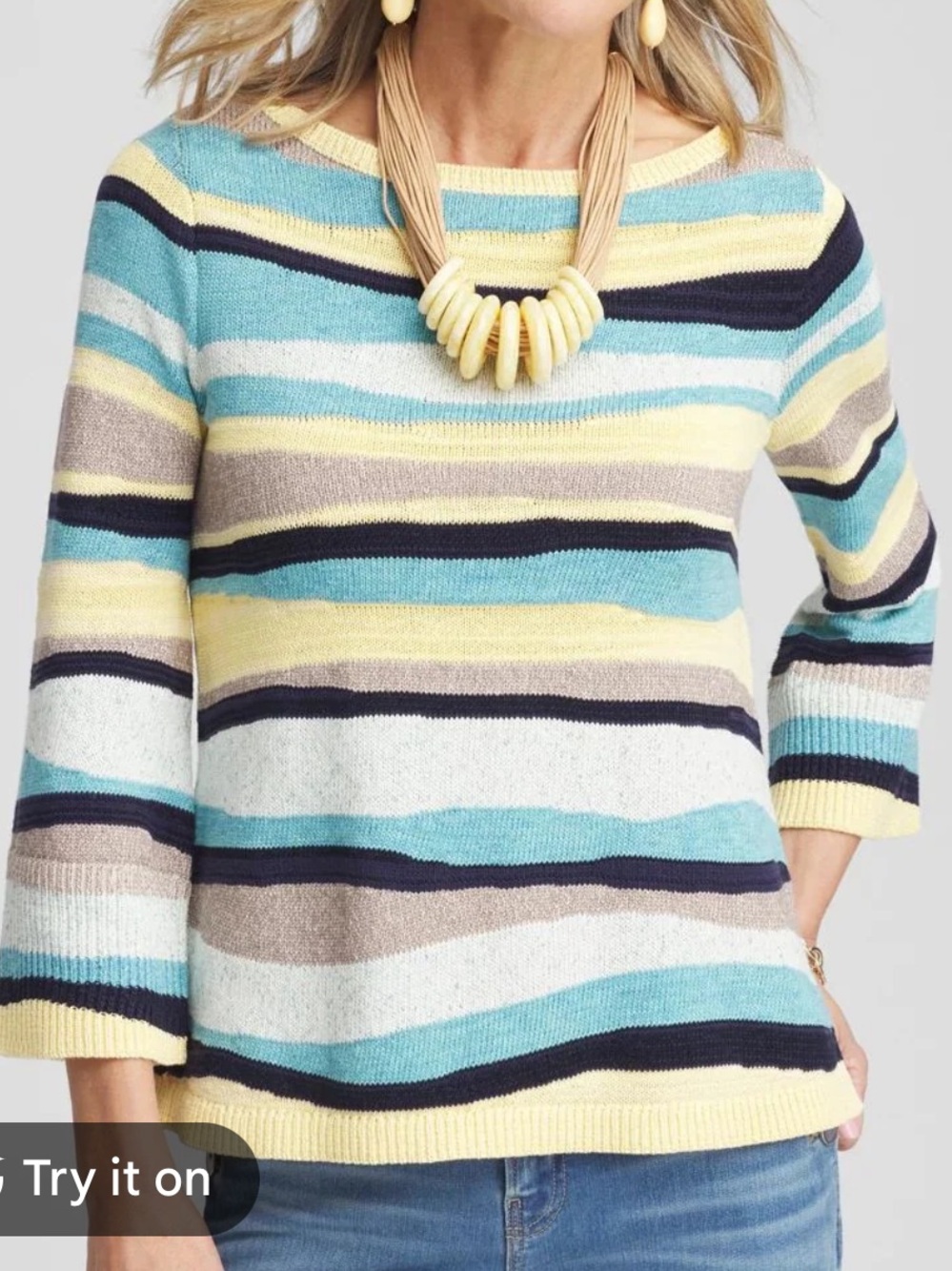 Chico’s Striped Pullover Sweater XL